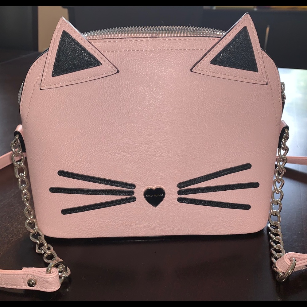 Betsey Johnson Pink Kitty Cat Crossbody Purse